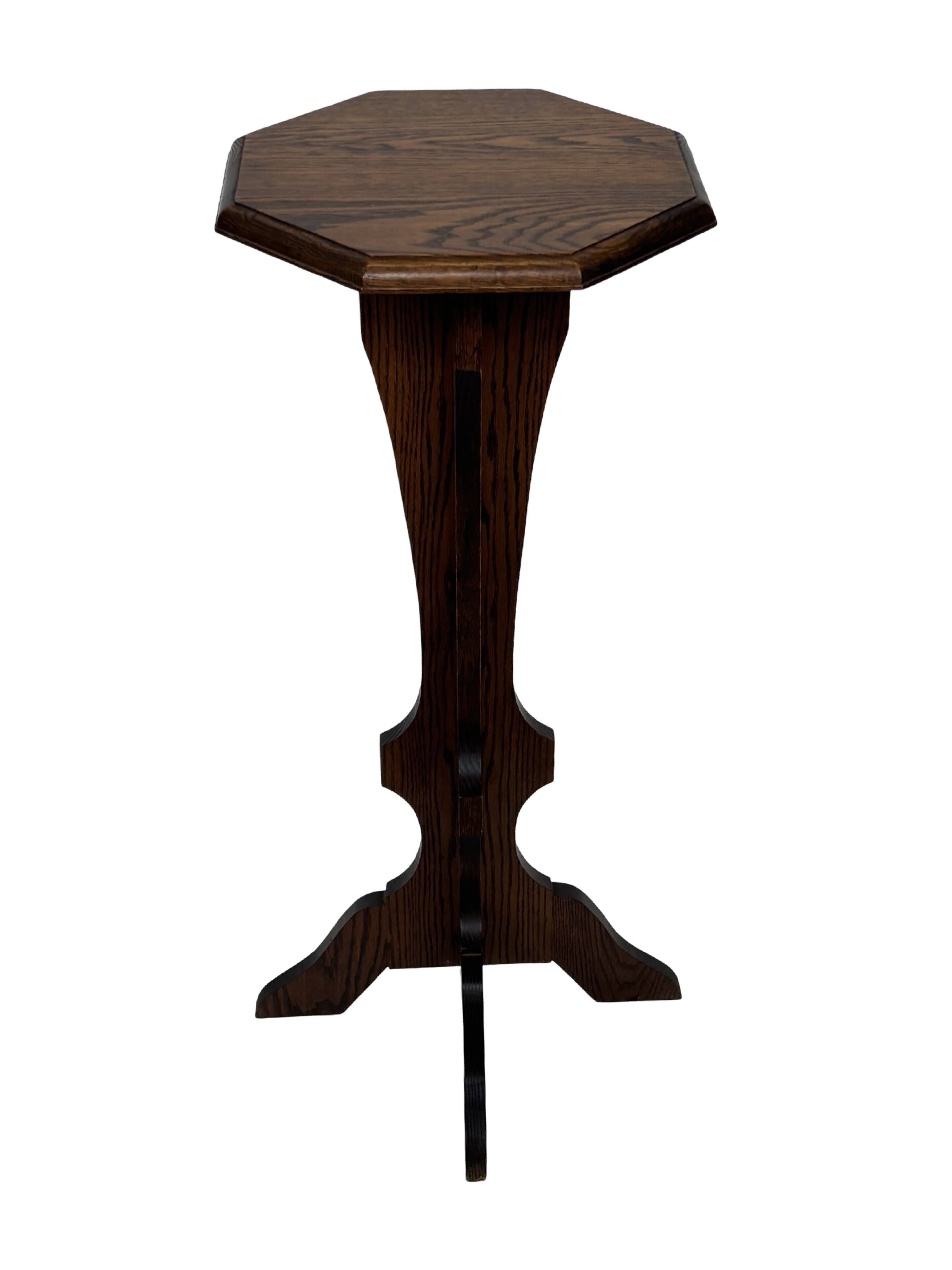 Vintage Plant Stand Side Table Oak Design minimalist