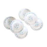 Set of 6 hollow plates Arcopal pattern Veronica