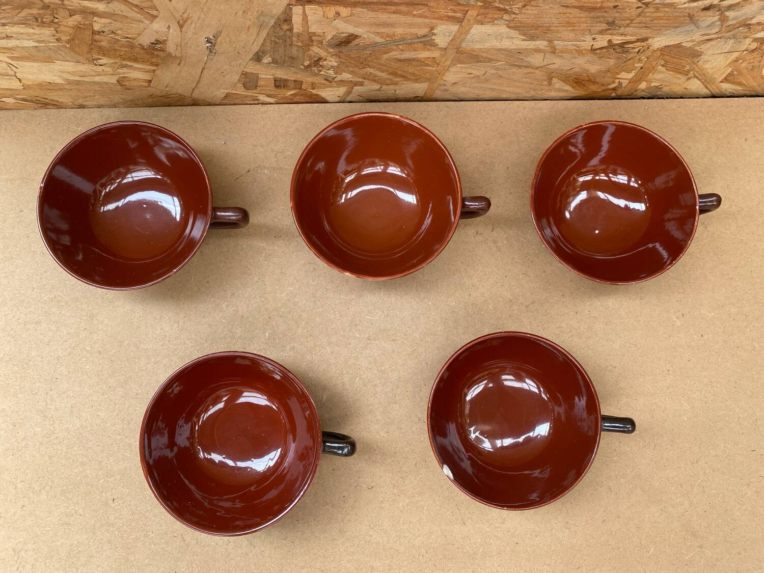 Series 5 mugs hbcm ceramic brown vintage #b283