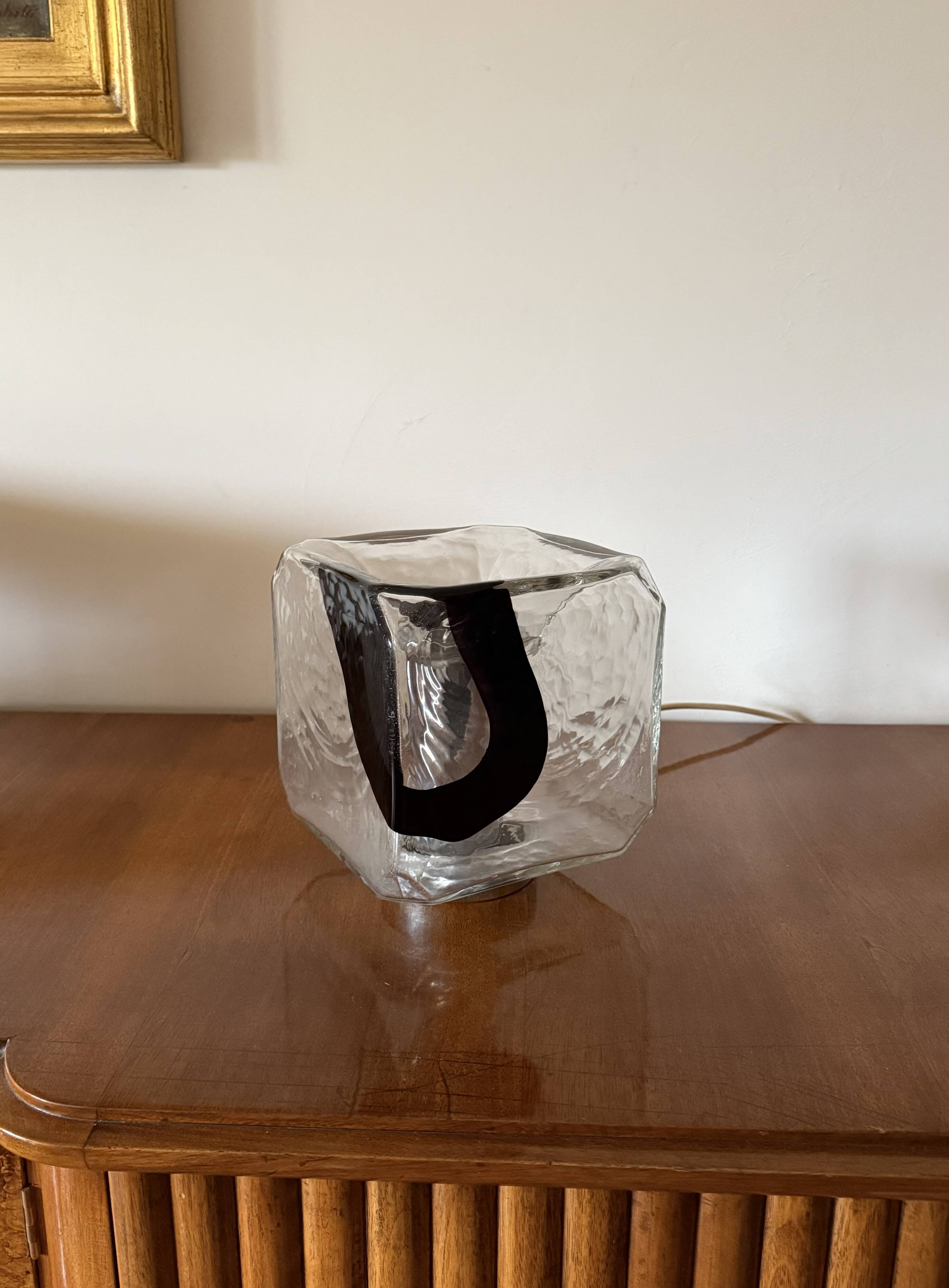 Fratelli Toso, Pair of Murano blown glass lamps, F.lli Toso, Murano Italy 1970s