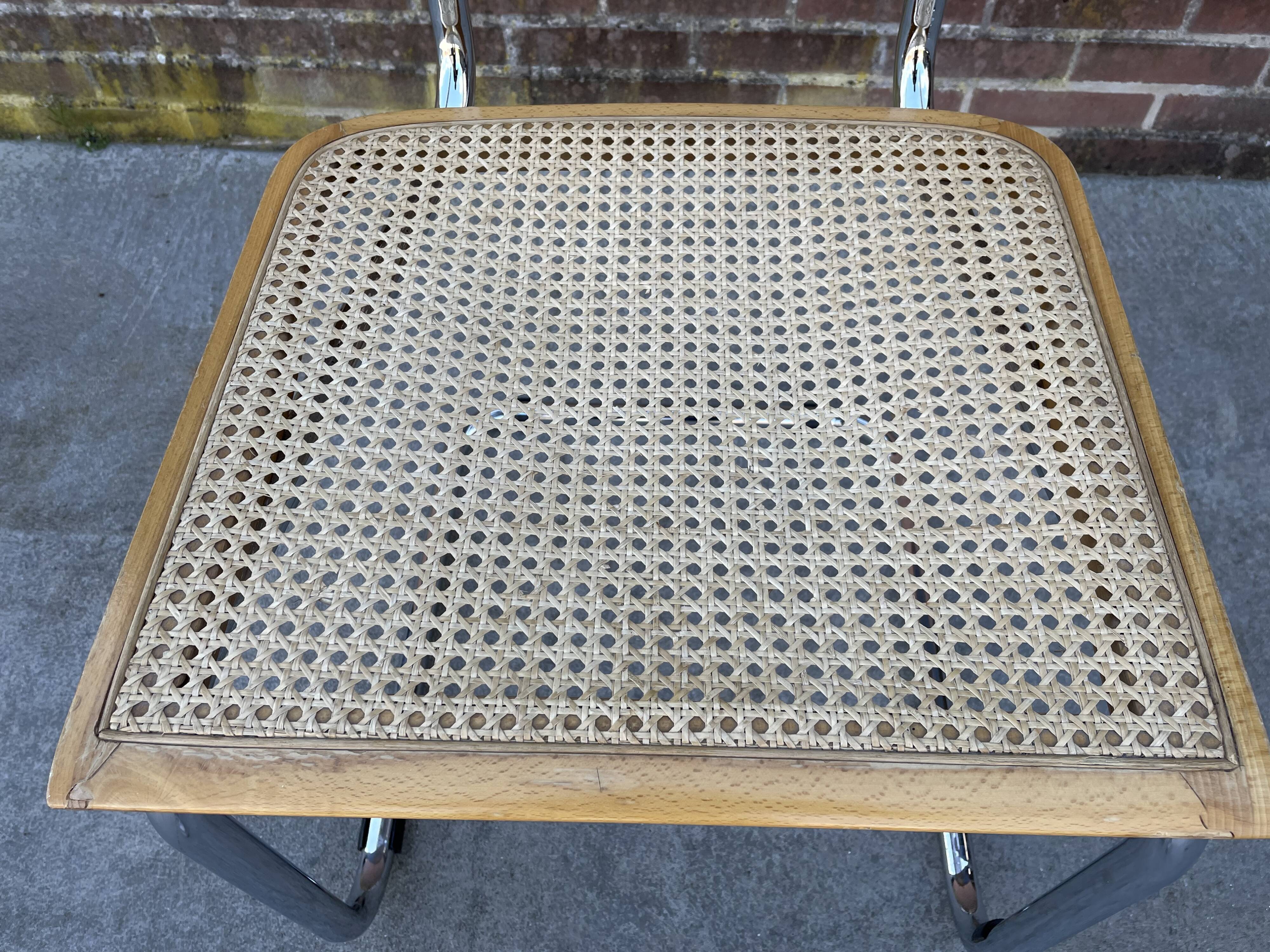 Cesca model design chair with armrests chrome version