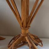 Pair of vintage bamboo and chestnut side tables by Pascal Raffier.