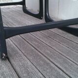 Pair of caning sled chairs