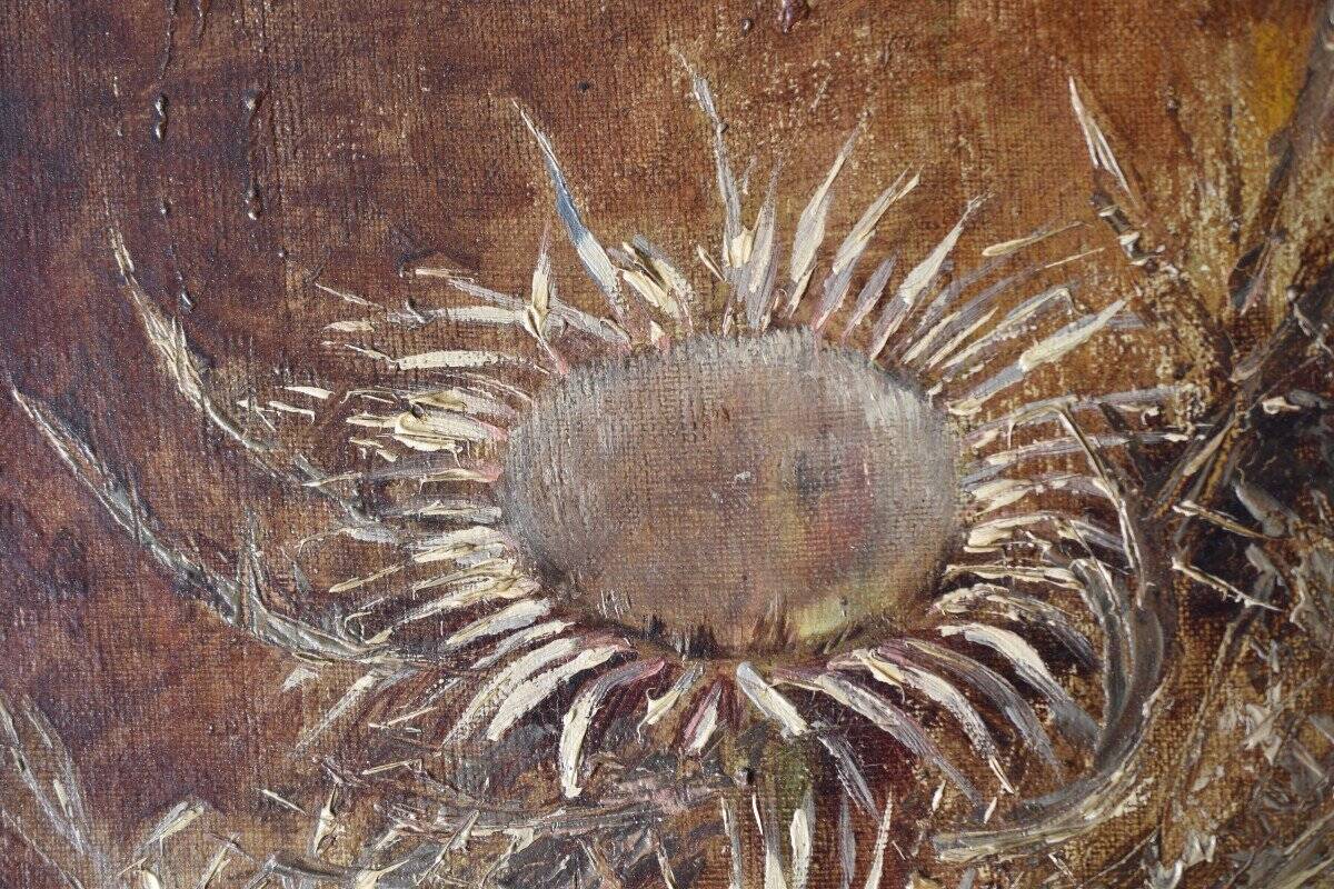 Charles Jung, Thistles in a Green Glass Jug (1900)