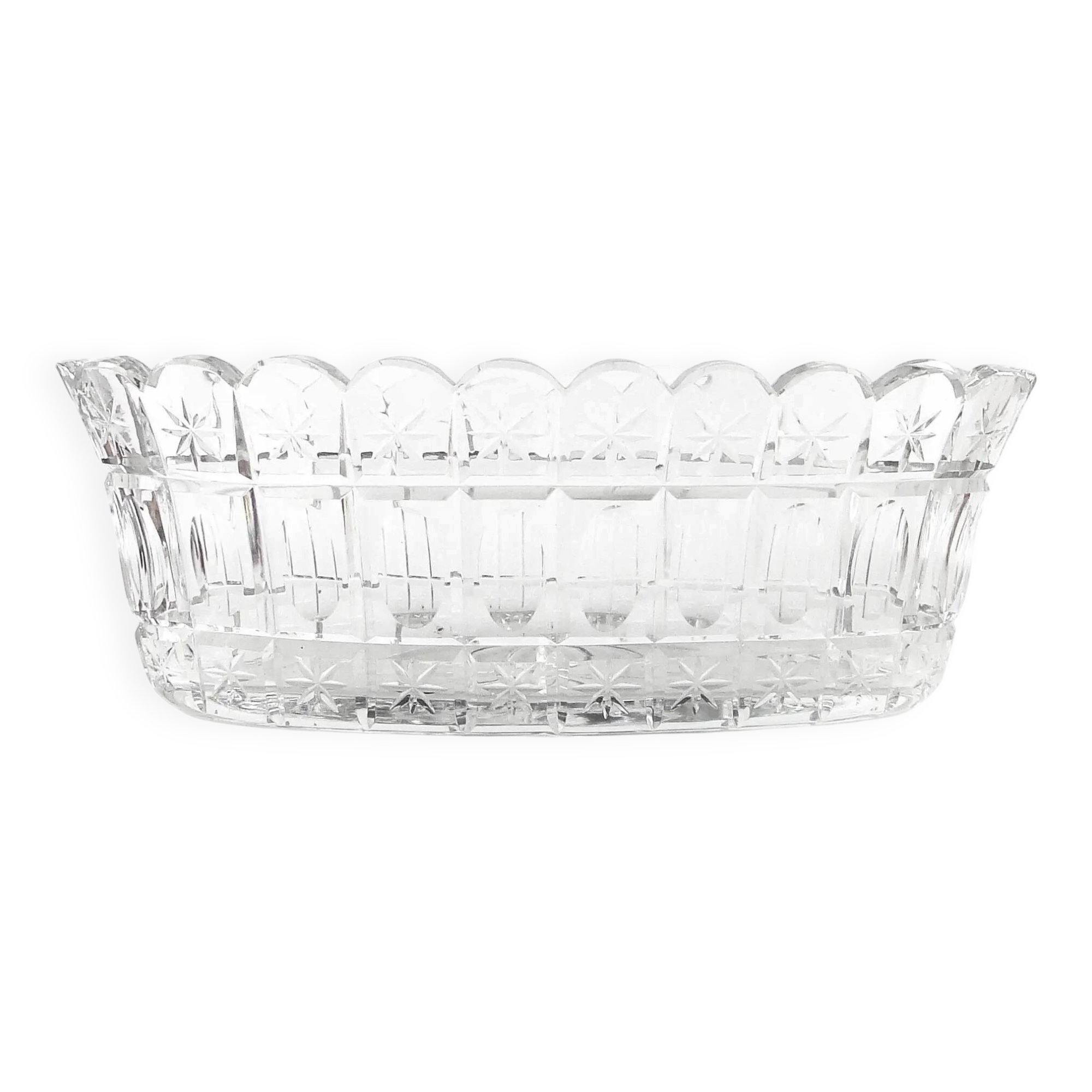 Art Deco jardiniere, crystal, Czechoslovakia, 1930s