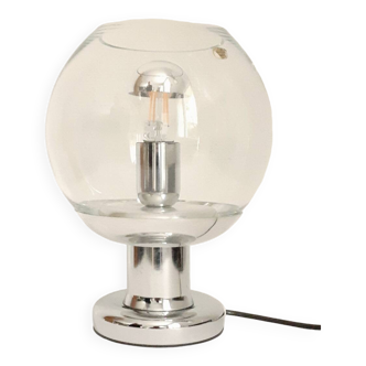 Space Age lamp in chromed metal and crystal, 1970