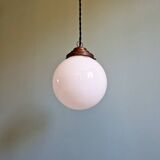 Art Deco suspension in white opaline, Val Saint-Lambert, 1920-30