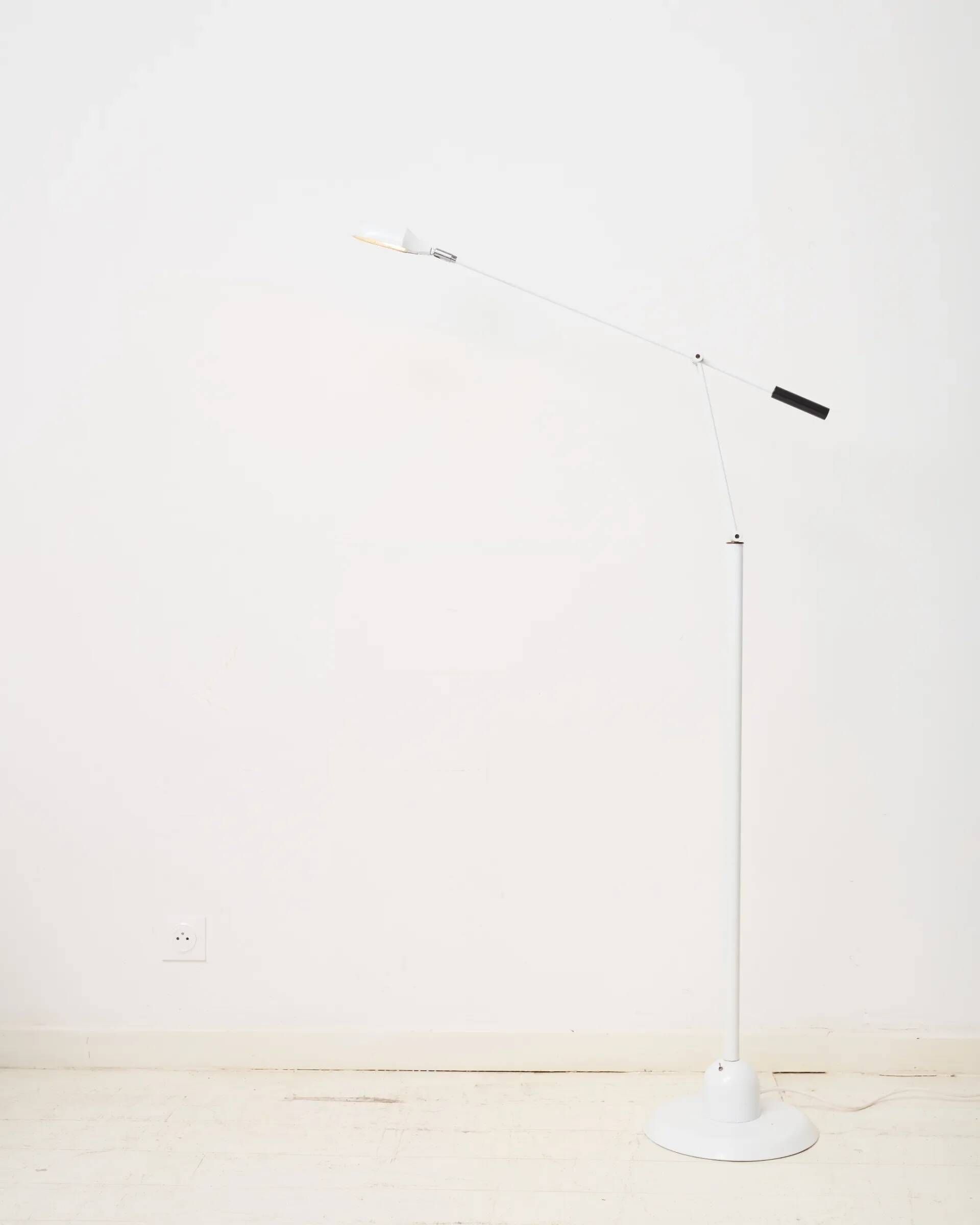 Articulated reading floor lamp, Italy, 1980s
