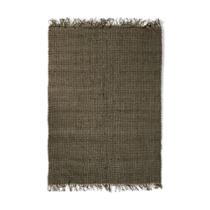 Tapis en jute et coton noir 190