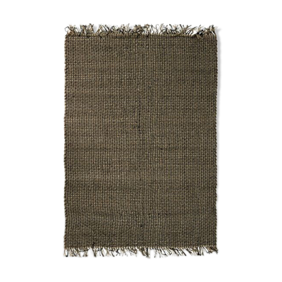 Tapis en jute et coton noir 190 x 290 cm