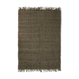 Carpet in jute and black cotton 190 x 290 cm