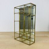 Miniature brass glass display case, shelf