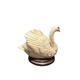 Set of two sculptures representing swans by Guiseppe Armani