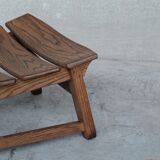 Brutalist mid-century low wooden lounge chair