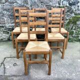 6 straw chairs 1960