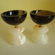Pair of candlesticks in Crystal and onyx stone