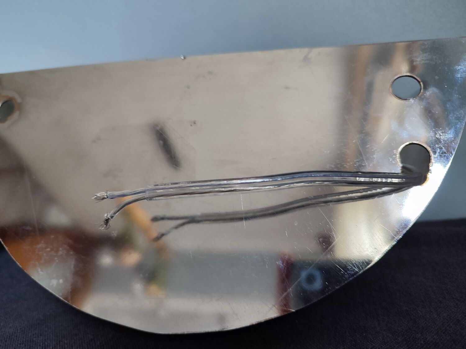 Pair of vintage chromed metal half-moon wall lamp