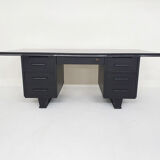 Bureau exécutif en bois noir, années 1960