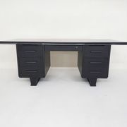 Bureau exécutif en bois noir, années 1960