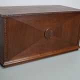 Bureau / Comptoir de Magasin Antique Art Nouveau en Chêne Sculpté, Pays-Bas, Début du 20ème Siècle