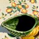Pitcher in the shape of fruit, pear, slip