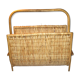 Vintage magazine holder in braided wicker and rattan