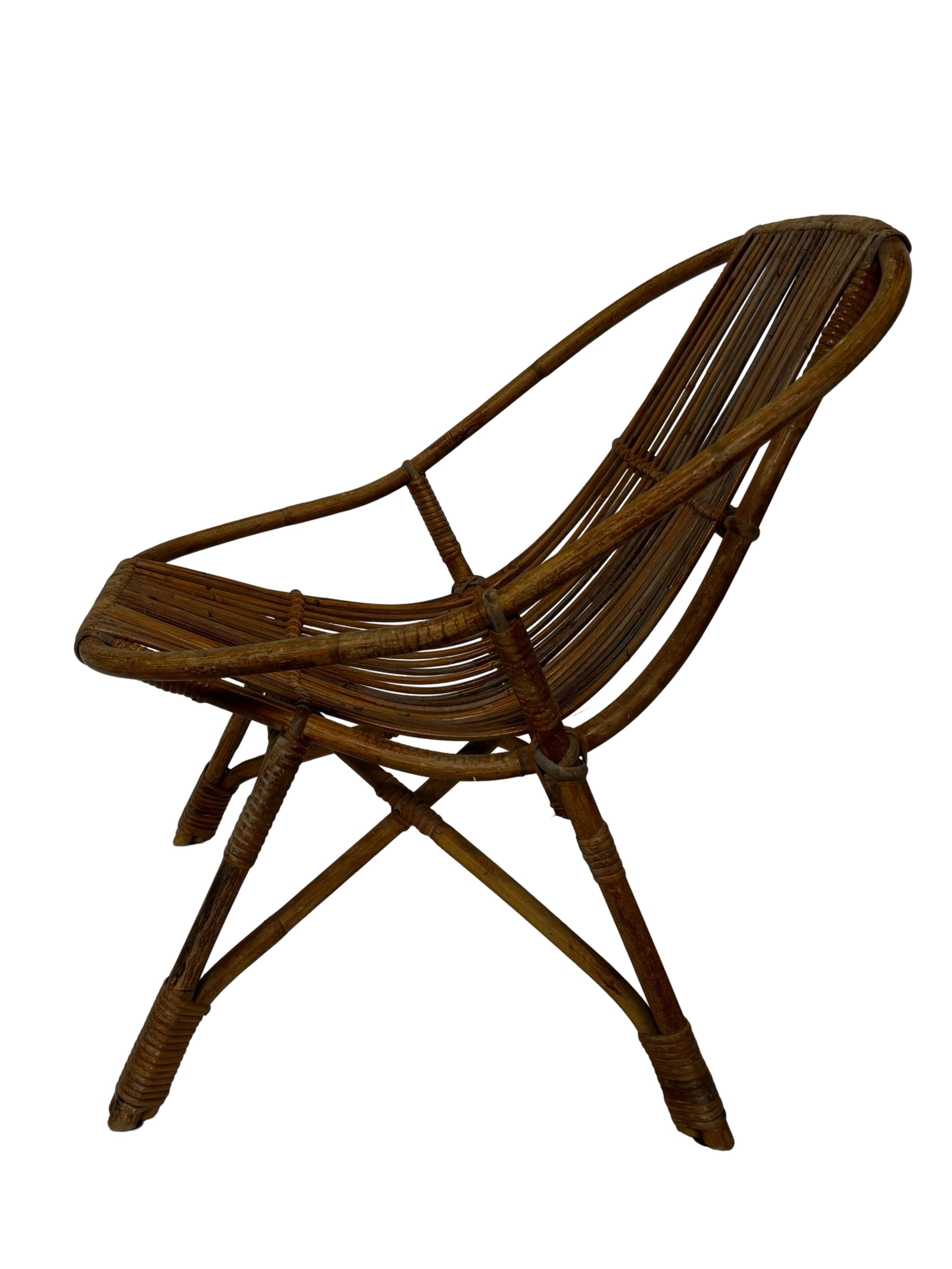 Vintage Rattan Chair Dirk Van Sliedregt Rohe Noordwolde 1960