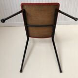 Red metal chairs from the 60s