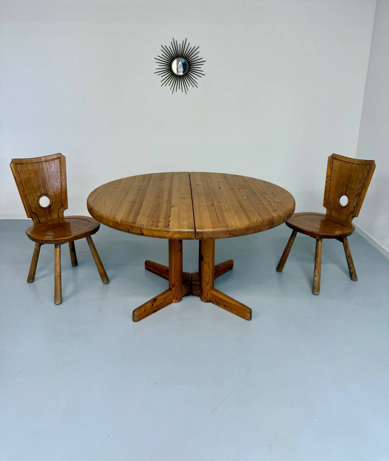 Antique solid pine table, Scandinavian design Rainer Daumiller, 70s
