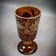 Pair of orange Bohemian glasses with monogram