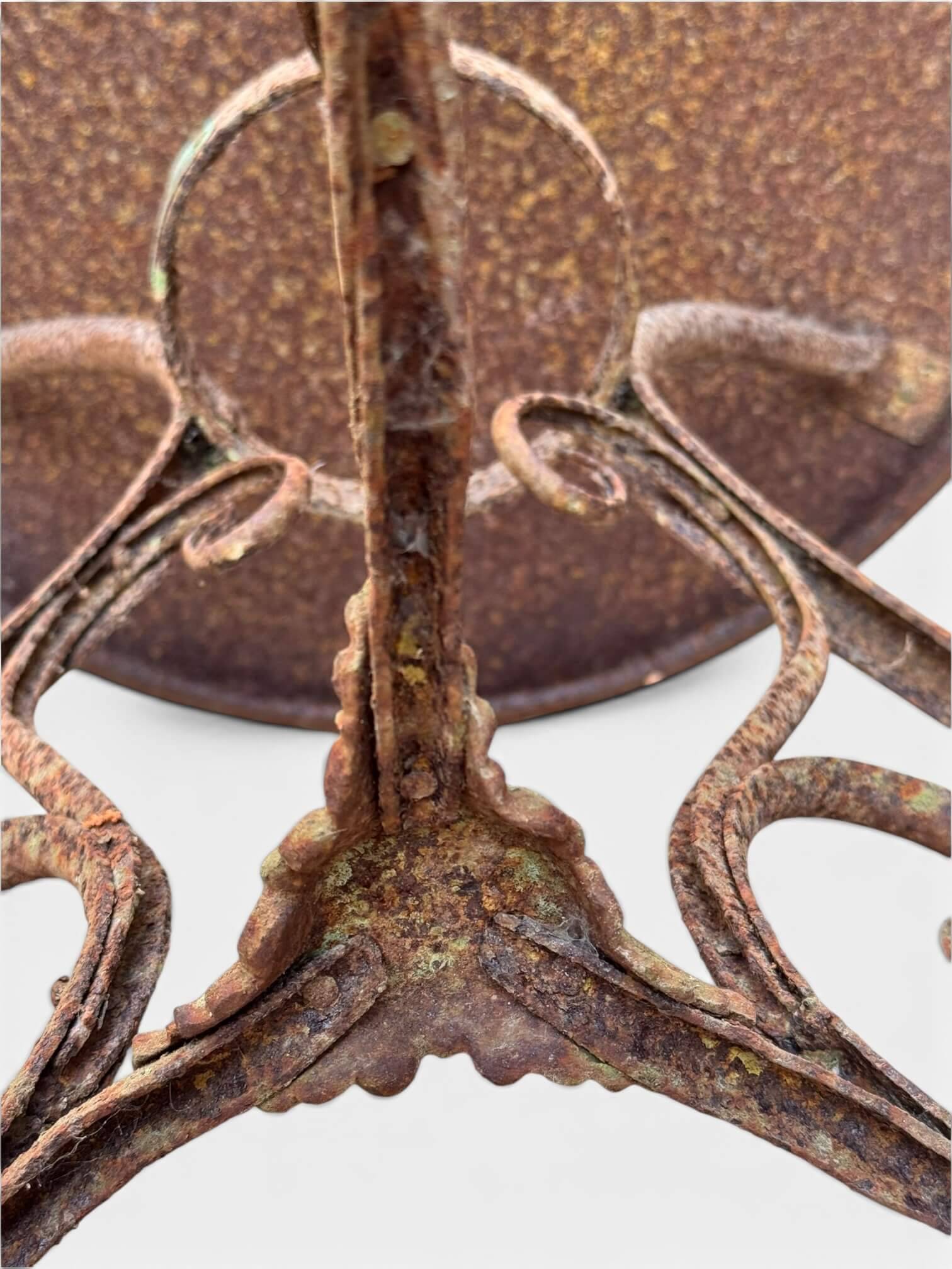 1900 wrought iron guéridon from Arras, St Sauveur