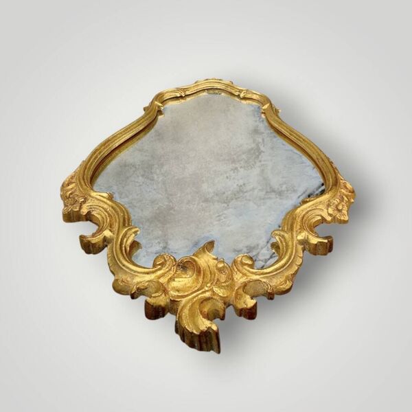 Miroir mural en résine dorée à la feuille, style Rococo Baroque