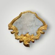 Miroir mural en résine dorée à la feuille, style Rococo Baroque