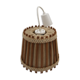Vintage wood canvas pendant lamp