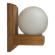 Vintage wall light, pine and opaline glass, France, 1970