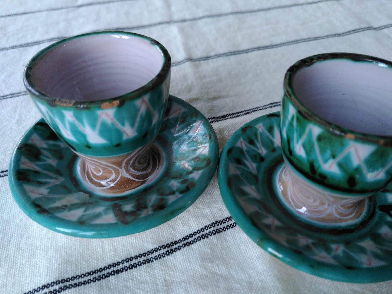 Set of 2 coquetiers Robert Picault Vallauris