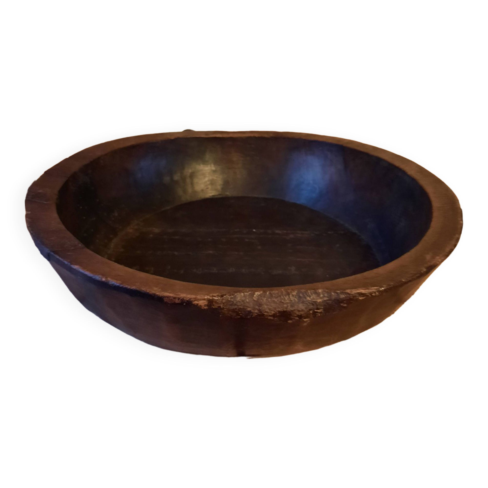 Large old wooden dish