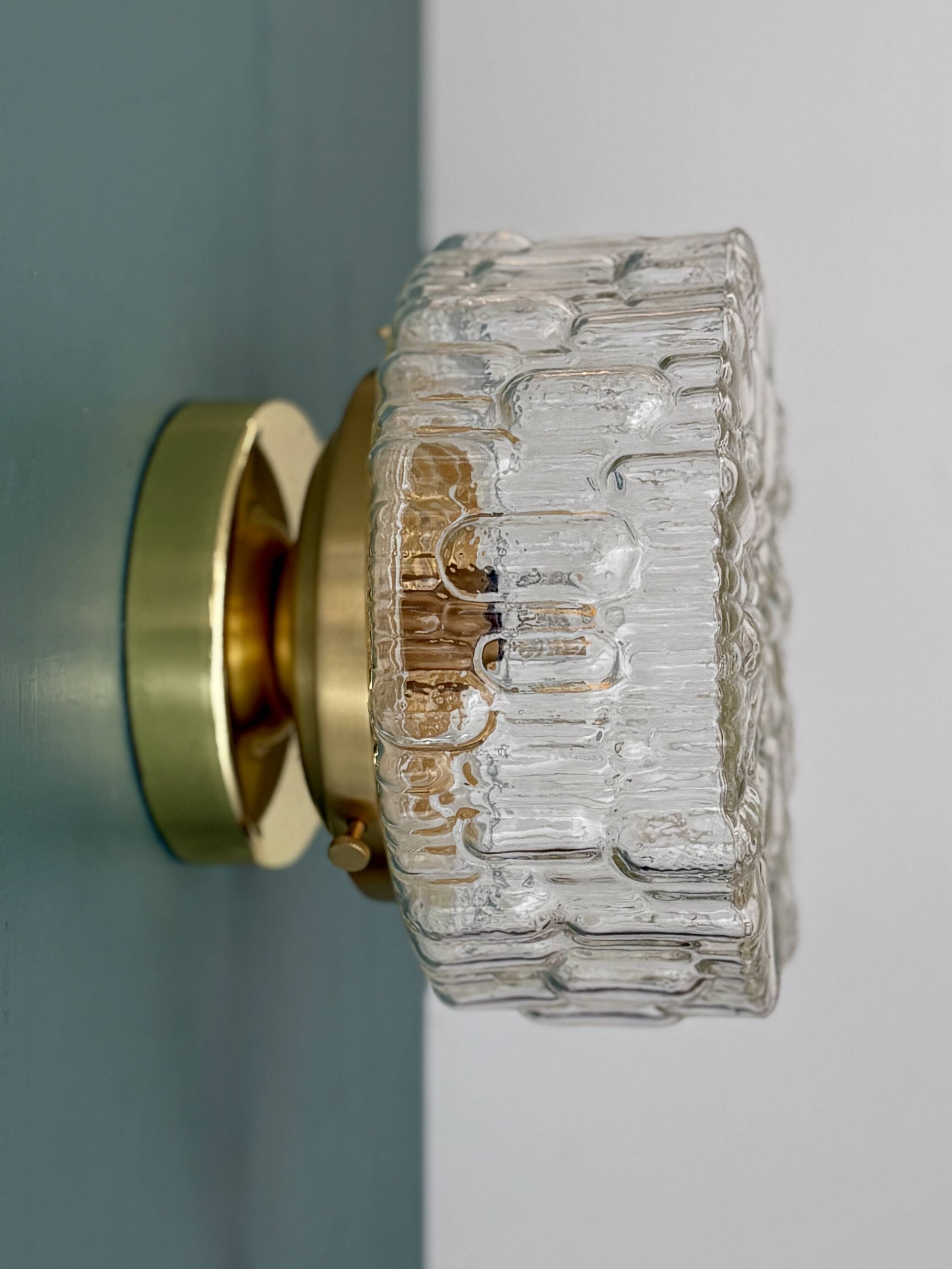 Vintage moulded glass wall or ceiling light globe