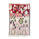 Pink and red Berber Boujad rug in wool, bohemian decor.