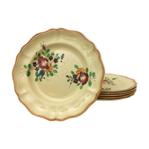 6 Flat plates Faiencerie "Longchamp – France"