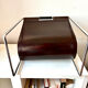 Leather and chrome magazine rack Brabantia