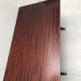 Table basse style empire en bois placage et laiton