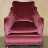 Sofa set and a pair of Victorian velvet armchairs.