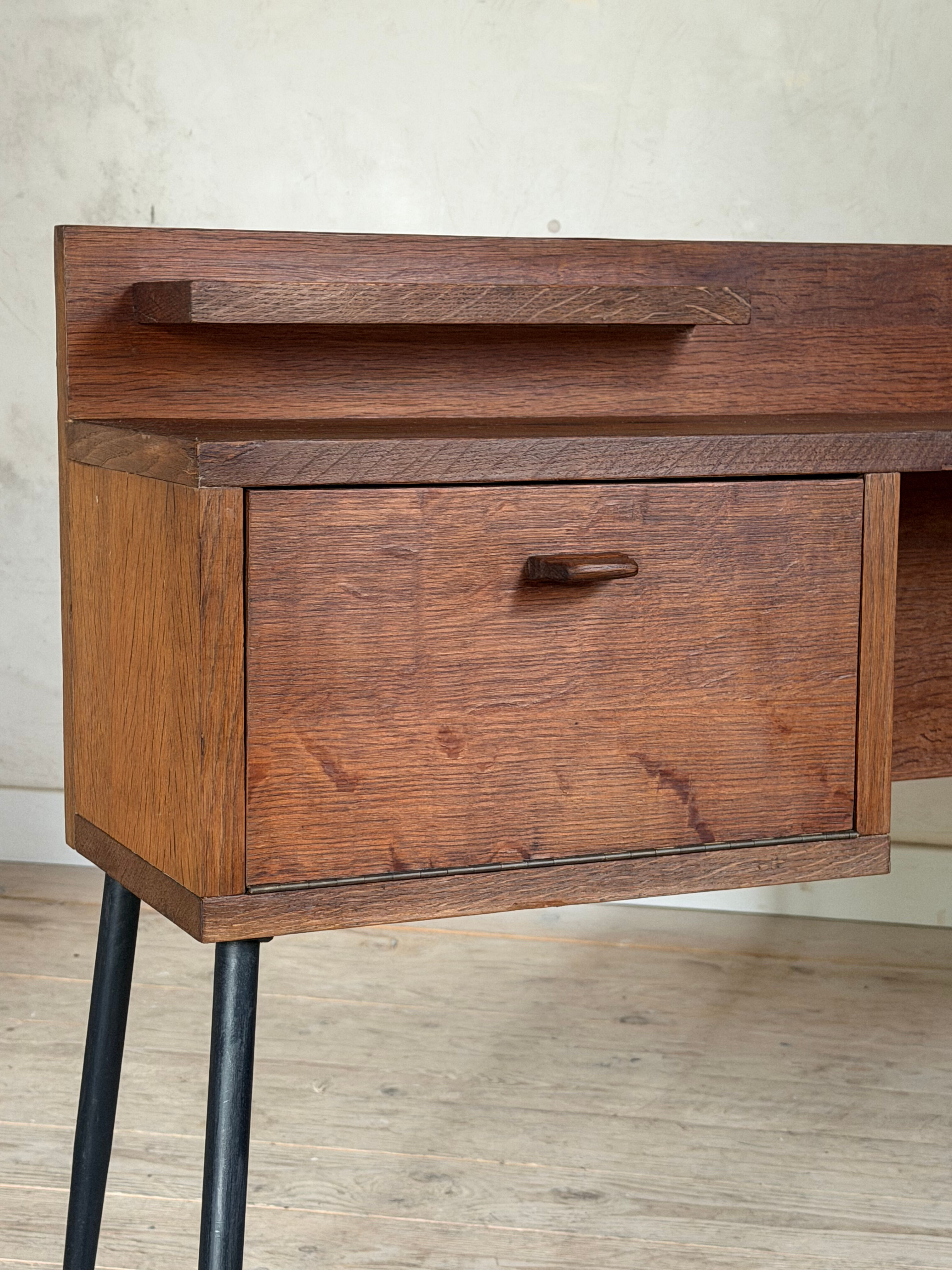 Vintage oak console desk
