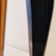 Pitcher blown amber glass and bakelite and aluminum handle and set of stainless