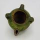 Gargoulette, pottery water pitcher in glazed green terracotta, Haute Pyrénées. 18th century