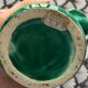 Vallauris green ceramic double candlestick