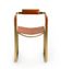 Armchair, Aged Brass Steel and Natural Tobacco Saddle Leather, Contemporary Style