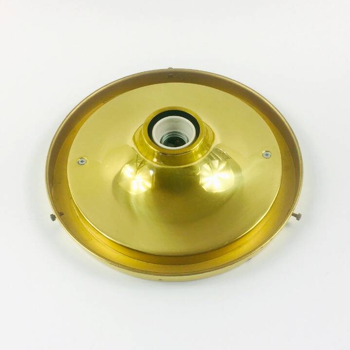 Mid century glass flush mount / ceiling light by limburg, germany, 1960s