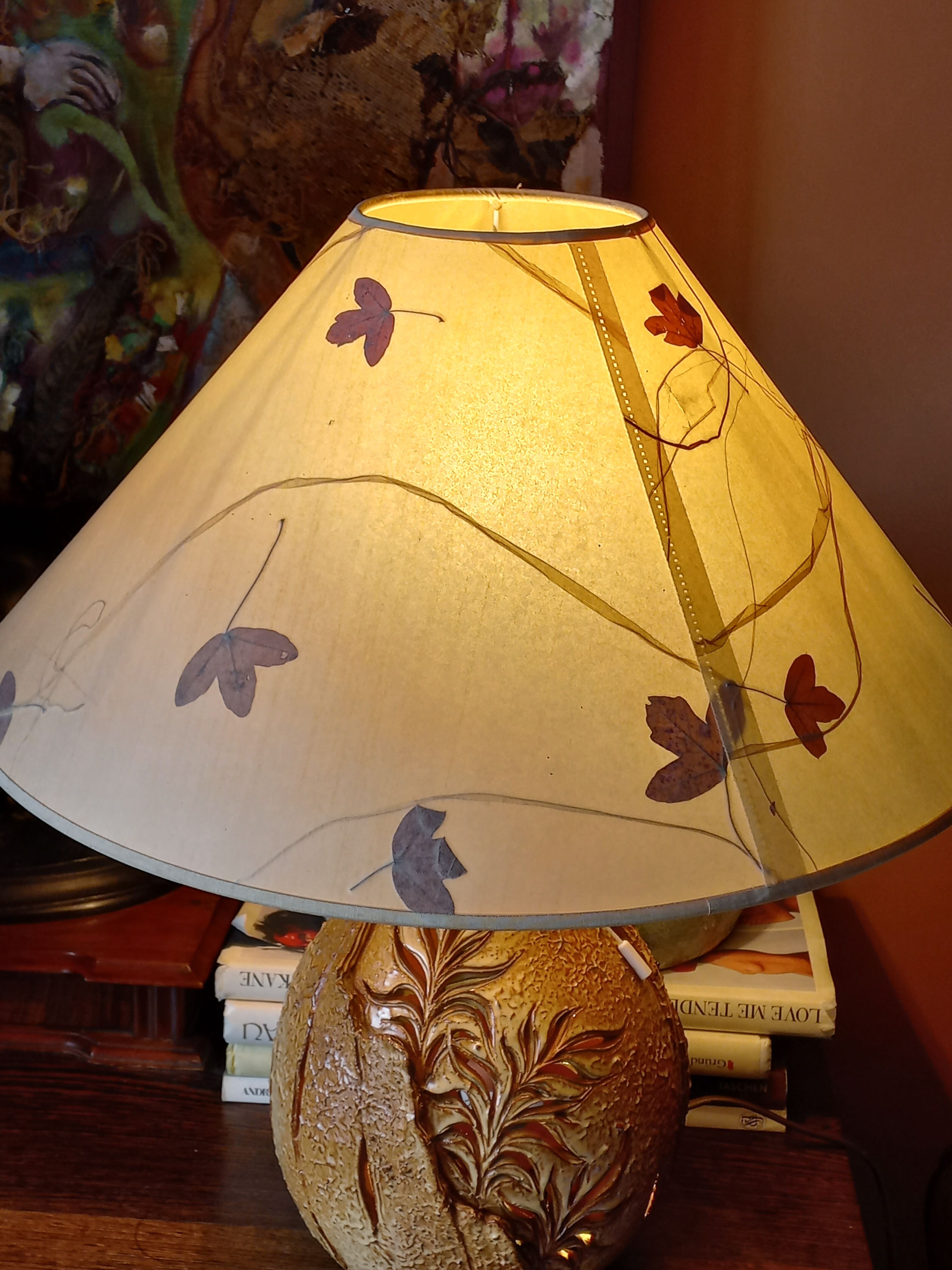 Ceramic lamp by Vallauris Fonck and Matéo lampshade of origin